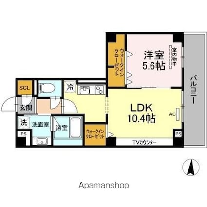 淳彩庵[1LDK/42.5m2]の間取図
