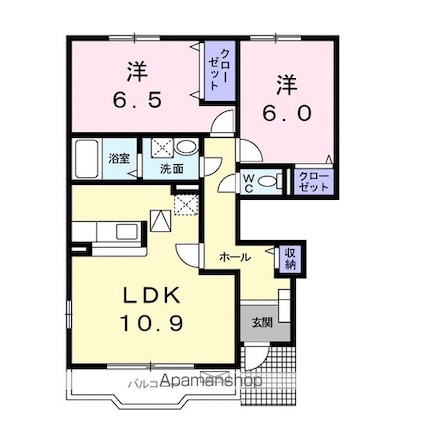 ル　シェール[2LDK/55.72m2]の間取図