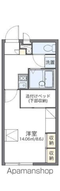 レオパレス太樹[1K/23.18m2]の間取図