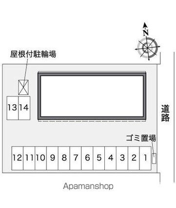 レオパレスサザンクロスＡ[1K/28.02m2]の配置図
