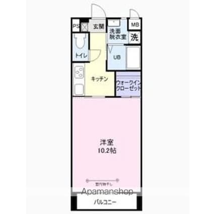 ＤＥ　ＤＯＭＯ　ＧＥＭＩＮＯＳ　２ｎｄ[1K/33m2]の間取図