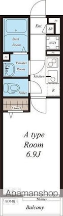 リブリ・アルペジオ[1K/22.35m2]の間取図