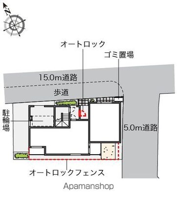 東京都杉並区本天沼２丁目[1K/25.6m2]の配置図