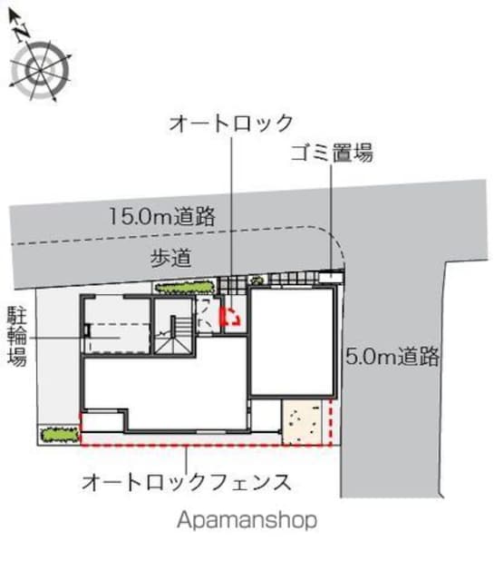 東京都杉並区本天沼２丁目[1K/25.6m2]の配置図