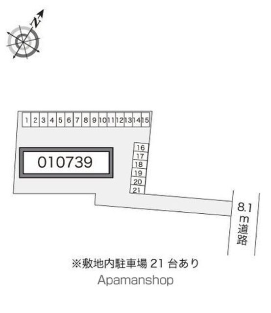 レオパレスプリマベーラⅡ[1K/23.18m2]の配置図
