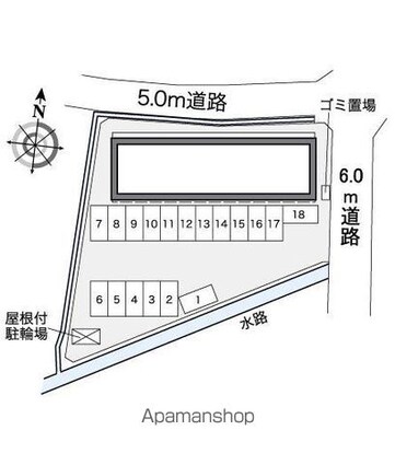 レオパレスｗｉｓｔｅｒｉａ[1K/23.61m2]の配置図