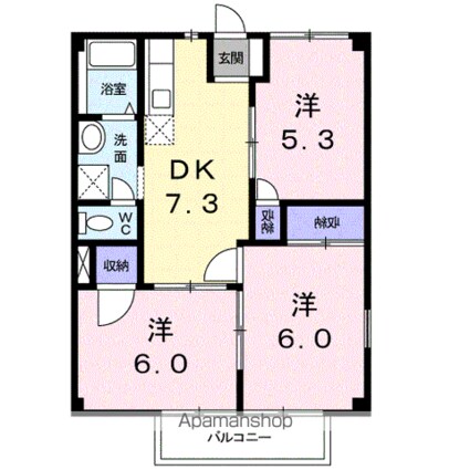 ニューパークハイツ[3DK/52.99m2]の間取図