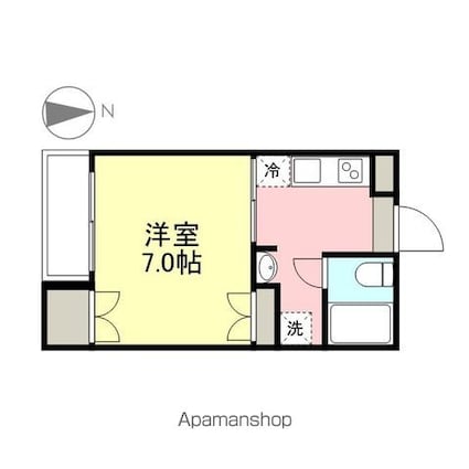 エムズ西城[1K/27m2]の間取図