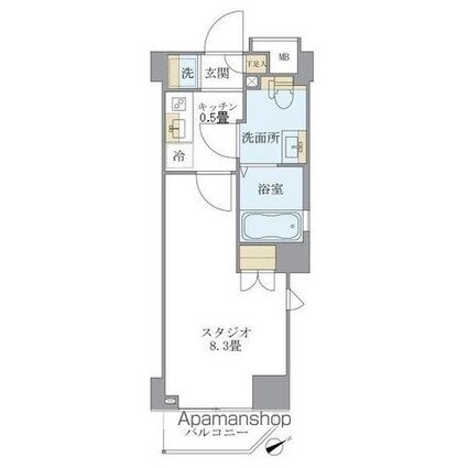 リージア中野新橋[1K/27.32m2]の間取図