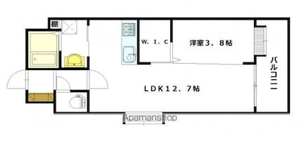 ＶＩＴＡ西原[1LDK/39.82m2]の間取図