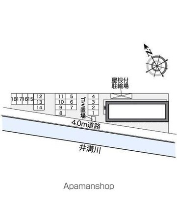 レオパレスエスポワール[1K/22.35m2]の配置図