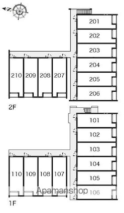 クレイノ平井丘Ａ[1K/25.89m2]の配置図