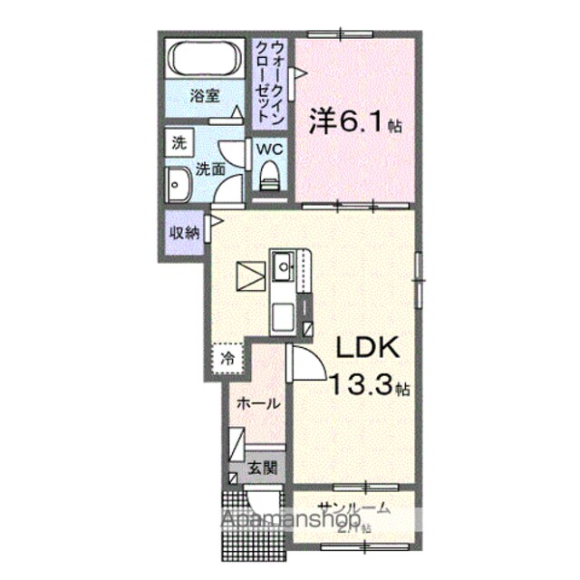 ロイズ紀三井寺Ⅰ[1LDK/50.14m2]の間取図