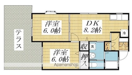 ファースト　Ｍ＆Ｅ[2DK/43.06m2]の間取図