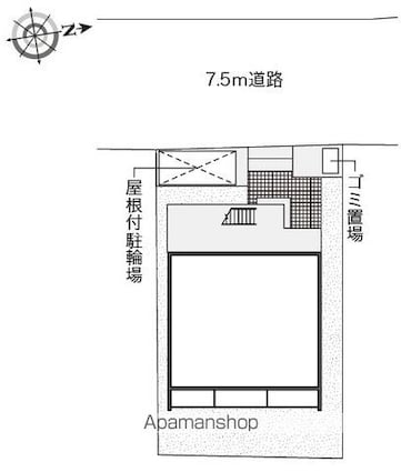 クレイノＵｊｉｎａ[1K/26.08m2]の配置図
