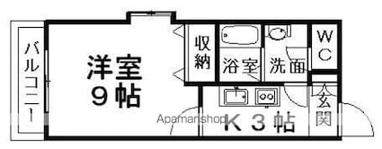 アリストグランキューブ[1K/28.29m2]の間取図