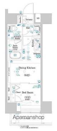 東京都葛飾区白鳥１丁目[1DK/25.68m2]の間取図
