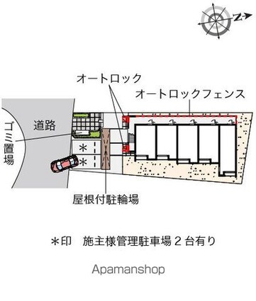クレイノグリーンヒルズⅡ[1K/22.88m2]の配置図