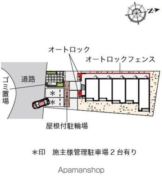 クレイノグリーンヒルズⅡ[1K/22.88m2]の配置図
