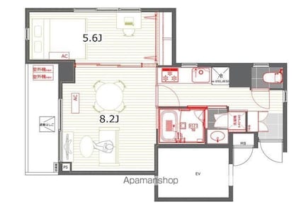 東京都新宿区西新宿５丁目[1DK/39.54m2]の間取図