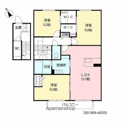 イルミナーベル[3LDK/81.81m2]の間取図