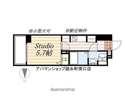 エスティメゾン錦糸町Ⅱ[1K/21.53m2]の間取図