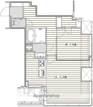 Ｗｈｉｔｅ　Ｔｏｗｅｒ　Ｈａｍａｍａｔｓｕｃｈｏ[1LDK/56.36m2]の間取図