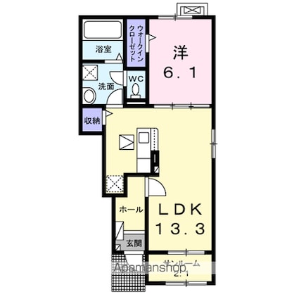プリムヴェール[1LDK/50.01m2]の間取図