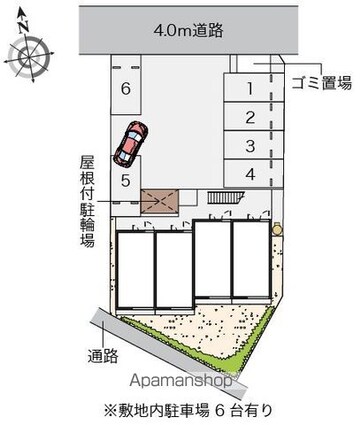 レオパレス足高[1K/20.28m2]の配置図