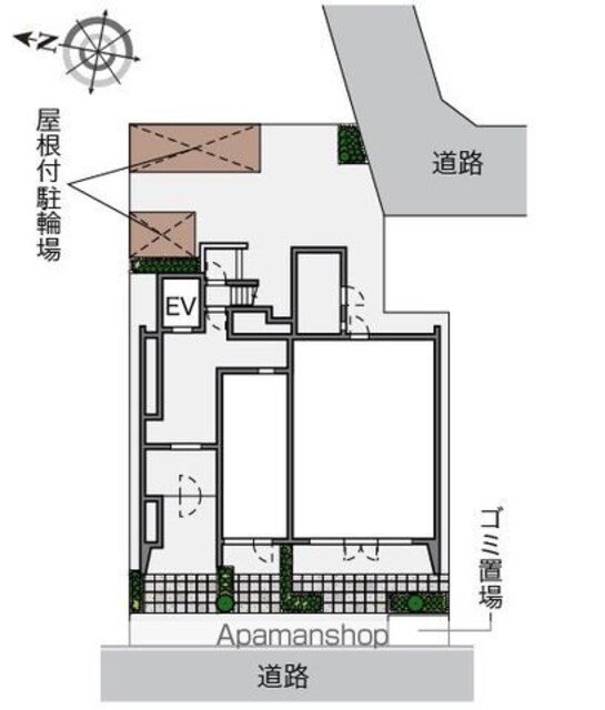 レオネクストウィスタリアⅢ[1K/26.39m2]の配置図