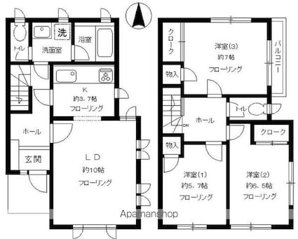 小澤メゾネット[3LDK/82.8m2]の間取図