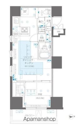ＺＯＯＭ信濃町[1LDK/41.39m2]の間取図