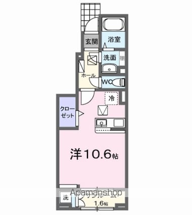 山王林ヒルズ[1R/32.43m2]の間取図