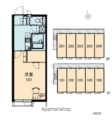 レオネクスト松山インターⅢ[1K/26.08m2]の間取図