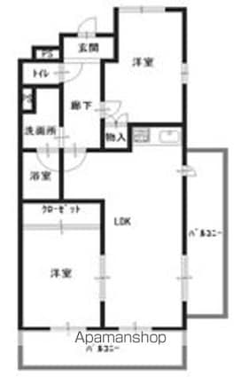 滋賀県近江八幡市出町[2LDK/50m2]の間取図