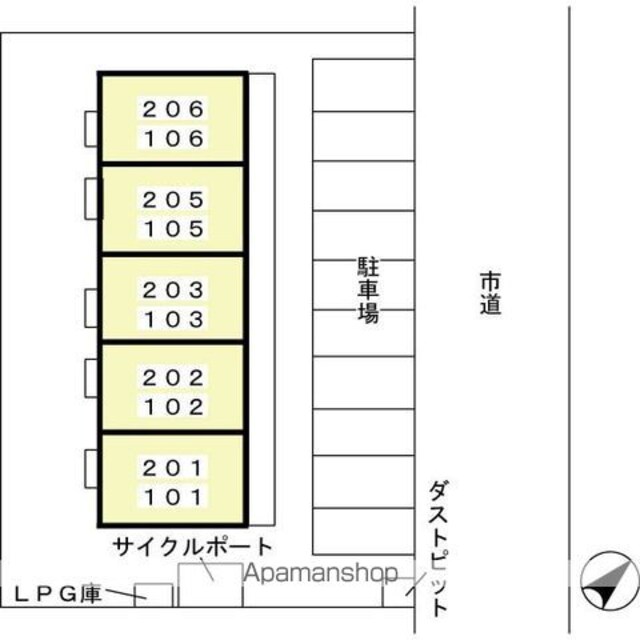ヴィラ・グリーン[1LDK/33.39m2]の配置図