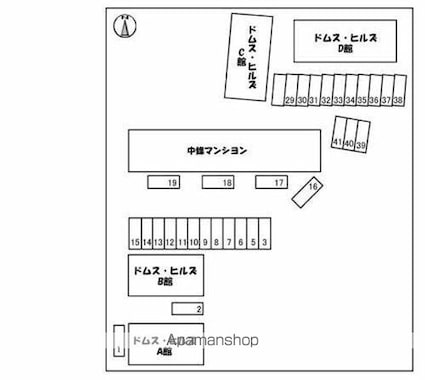 ドムスヒルズ　Ａ館[2DK/45.81m2]の配置図