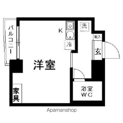 グランマーレ早稲田[1R/19.36m2]の間取図