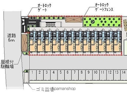 レオパレスβ[1K/19.87m2]の配置図