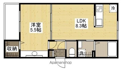 広島県広島市西区草津南２丁目[1LDK/33.1m2]の間取図