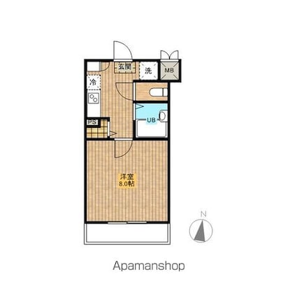サンテミリオン千歳烏山[1K/25.37m2]の間取図