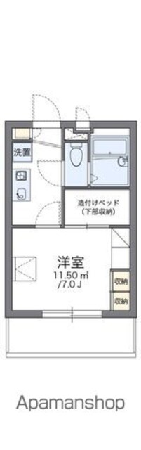 レオパレスさくらブリッサⅡ[1K/19.87m2]の間取図