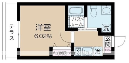ＮＳＧＡＴＥ平和台[1K/20.06m2]の間取図