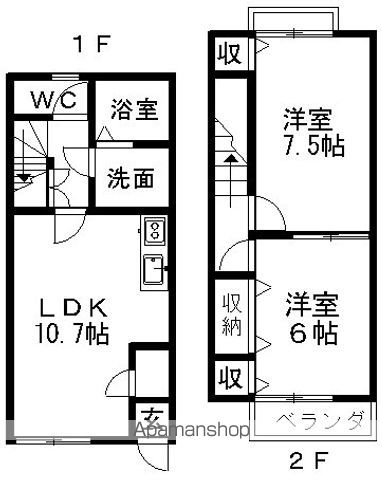 【神栖市平泉のアパートの間取り】