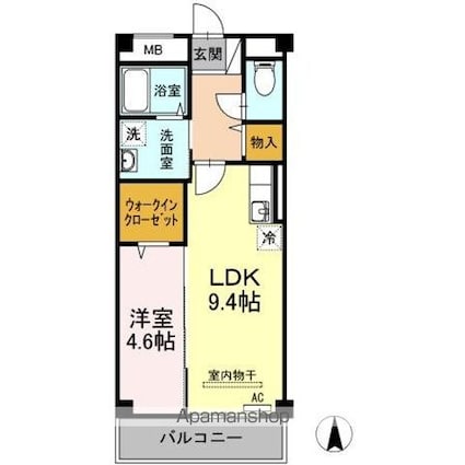 フォレスト林町[1LDK/40.32m2]の間取図