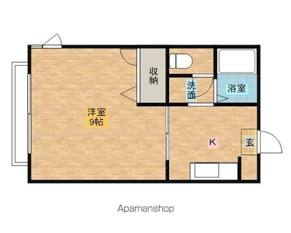 茨城県神栖市知手中央５丁目[1K/28.24m2]の間取図