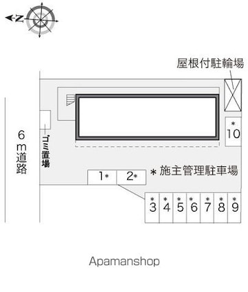 レオパレス代万[1K/19.87m2]の配置図