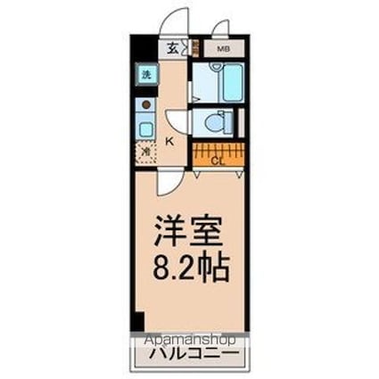 愛知県名古屋市千種区東山通５丁目[1K/24.96m2]の間取図