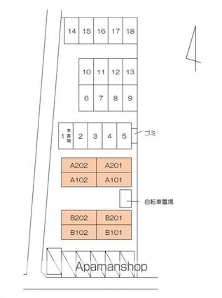 香川県高松市香西本町[2DK/45m2]の配置図