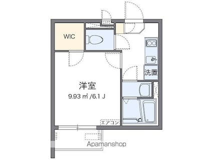 レオネクストリバーパーク[1K/21.71m2]の間取図